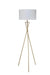 64.5' Tall 'Ester' Mid-Century Metal Floor Lamp, Hourglass Design, Matte Gold Default -DTYStore