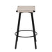 Counter Height Bar Stools Backless Handwoven Kitchen Dining Chairs with Round Footrest Set of 2 PVC Weaving Pub Stool for Indoor & Outdoor (Black & Creamy White) - DTYStore