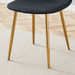 Luxury Simple Chair - Set of 4 BLACK Linen-Cotton Material High Resilience Dining Chair with Metal Golden Leg.Integral metal leg architecture,Suitable for various interior decoration styles. - DTYStore