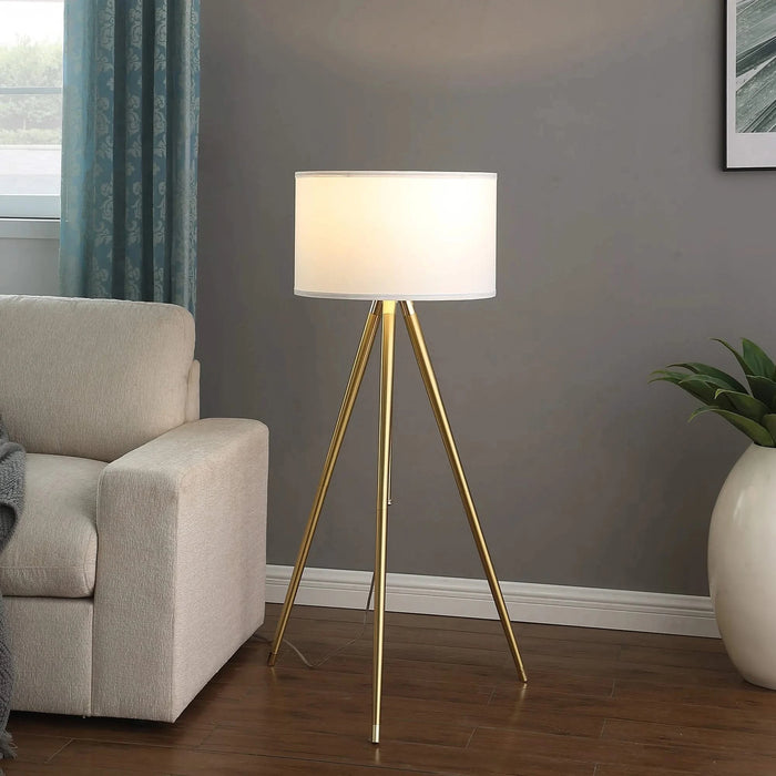 64' - 47'H Adjustable Height Brass/Shiny Gold Modern Tripod Floor Lamp for Living Room, Standing Lamp for Bedroom Default -DTYStore