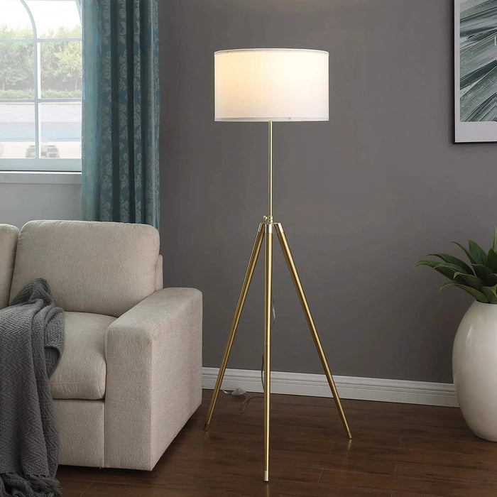 64' - 47'H Adjustable Height Brass/Shiny Gold Modern Tripod Floor Lamp for Living Room, Standing Lamp for Bedroom Default -DTYStore