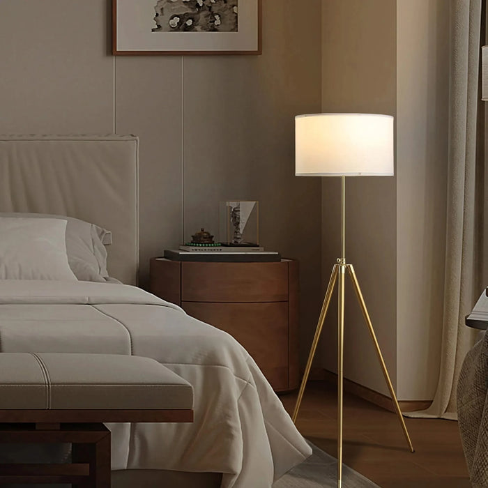 64' - 47'H Adjustable Height Brass/Shiny Gold Modern Tripod Floor Lamp for Living Room, Standing Lamp for Bedroom Default -DTYStore