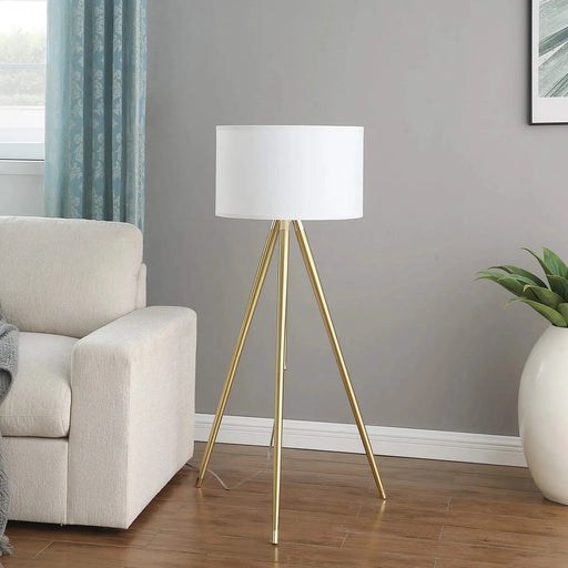 64' - 47'H Adjustable Height Brass/Shiny Gold Modern Tripod Floor Lamp for Living Room, Standing Lamp for Bedroom Default -DTYStore