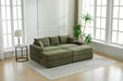 Modern Sectional Couch , 2 Pieces Corduroy Couch Cushion Covers , Soft Stretch Sofa Slipcovers with 2pcs Pillows