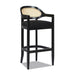 Americana Mid-Century Modern 30.5' Cane Back Bar Stool, Jet Black - DTYStore