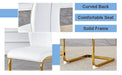 Luxury Simple Arch Chair - Set of 4 White PU Material High Resilience Dining Chair with Arched Metal Gold Leg. - DTYStore