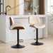 Walnut Bentwood Bar Stools Mid Century Modern Adjustable Counter Height Black Leather Upholstered 360°Swivel Bar Chairs for Kitchen Island/Dining Room/Cafe, 1 chair/1carton,Beige - DTYStore