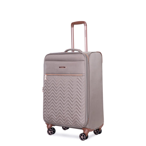 Softshell Terylene Luggage Set with Spinner Wheels - 4-Piece (16/20/24/28) Khaki - Image 10