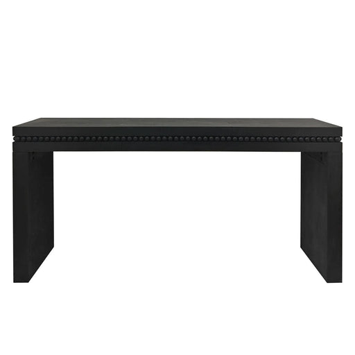 64in Modern Black Wood Console Table – Elegant Entryway Table with Decorative Beaded Trim Default -DTYStore