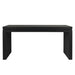 64in Modern Black Wood Console Table – Elegant Entryway Table with Decorative Beaded Trim Default -DTYStore