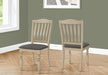 Dining Chair, 39' Height, Set Of 2, Upholstered, Dining Room, Kitchen, Side, Antique Grey, Grey Fabric, Wood Legs, Transitional - DTYStore