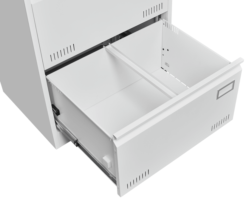 Filing Cabinet Lateral File Cabinet 2 Drawer, White Filing Cabinets with Lock, Locking Metal File Cabinets Three Drawer Office Cabinet for Legal/Letter/A4/F4 Home Offic - DTYStore