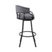 Palmdale 30' Swivel Slate Gray Faux Leather and Black Metal Bar Stool - DTYStore