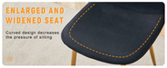 Luxury Simple Chair - Set of 4 BLACK Linen-Cotton Material High Resilience Dining Chair with Metal Golden Leg.Integral metal leg architecture,Suitable for various interior decoration styles. - DTYStore