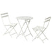 3 Piece Patio Bistro Set of Foldable Round Table and Chairs, White - DTYStore