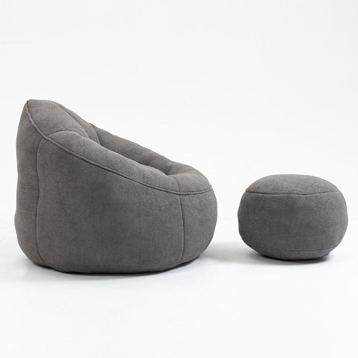 Bedding Bean Bag Sofa Chair High Pressure Foam Bean Bag Chair Adult Material with Padded Foam Padding Compressed Bean Bag With Footrest - DTYStore