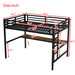 Metal Full XL Size Loft Bed with Power Outlet and LED Lighted, Space-Saving, Noise Reduced, Black - DTYStore