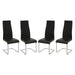 Set of 4 Leatherette Upholstered Dining Side Chairs, Black - DTYStore