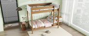 Twin Over Twin Bunk Bed, Upholstered Bunk Bed Frame with Ladder, Safety Guardrails,Rubber Wooden,Teddy Fleece Fabric Headboard/Footboard ,Natural - DTYStore