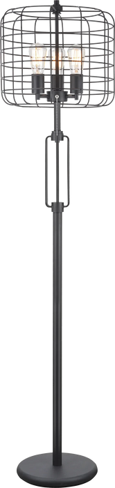 65'H BLACK INDUSTRIAL WIRE CAGE FLOOR LAMP W/ EDISON BULB(1PCS/CNT)(4.88/24.68) Default -DTYStore