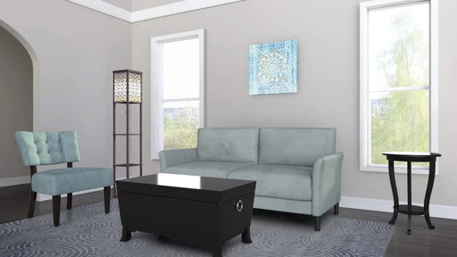 65'H BROWN 3-SHELF WITH FLOWER SHADE FLOOR LAMP Default -DTYStore