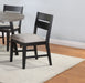 Contemporary 2pc Dining Side Chair Upholstered Seat Ladder Back Dark Frame Gray Fabric Upholstery Dining Room Furniture - DTYStore