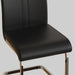 Modern Dining Chairs,PU Faux Leather High Back Upholstered Side Chair with C-shaped Tube plating Metal Legs for Dining Room Kitchen Vanity Patio Club Guest Office Chair (Set of 2) (Black+PU Leather) - DTYStore