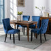 Furniture,Upholstered Wing-Back Dining Chair with Backstitching Nailhead Trim and Solid Wood Legs,Set of 2, Blue,SW8809BL, KD - DTYStore