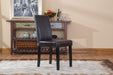 Urban Style Solid Wood Leatherette Padded Parson Chair, Brown, Set of 2 - DTYStore