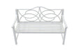Outdoor Garden Patio Bench,Iron Metal Steel Frame Park Bench with Backrest and Armrest, Slatted Seat for Park, Yard & Porch, Balcony, Accommodates 2-3 People,White - DTYStore