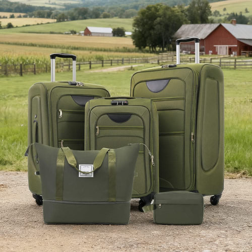 Softside Luggage Expandable 3 Piece Set Suitcase with Duffel Bag Upright Spinner Softshell Lightweight Luggage Travel Set - Image 82