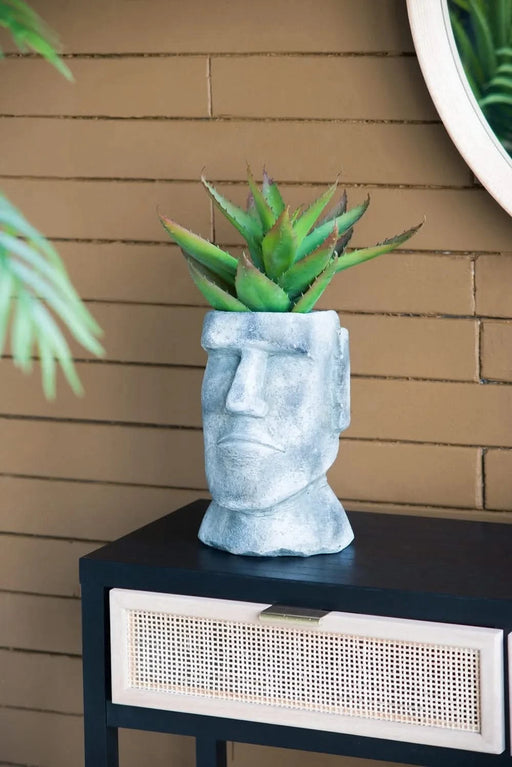 6.5x5.5x11' Easter Island Cement Planter Default -DTYStore
