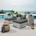 5 Pieces PE Wicker Sectional Sofa Set with Gray Cushion - DTYStore
