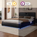 Queen Size Luxurious Faux Leather Upholstered Platform Bed with Thickened Headboard, Bluetooth Speakers and RGB LED Light, No Box Spring Needed, Black - DTYStore
