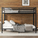 Metal Queen over Queen Bunk Bed for Teens and Adults,Space-Saving/Noise Reduced/No Box Spring Needed, Black - DTYStore