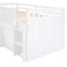 L-shaped Space-Saving Twin Loft and Twin Platform Bed with 7 Drawers and Full Guardrails(WHITE) - DTYStore