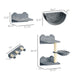 Cat Wall Shelves, 4 Pcs Cat Wall Furniture Cat Climbing Shelf with Cat Hammock, 3 Steps, Perches, Scratching Post, for Sleeping, Playing, Gray - DTYStore