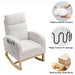 27.6"W Modern Accent High Backrest Living Room Lounge Arm Rocking Chair, Two Side Pocket ,Teddy White (Ivory) - DTYStore
