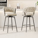 360°Swivel Bar Chairs set of 2, equipped with soft cushioned backrest counter stool, metal leg modern luxury kitchen chair, suitable for family dining, kitchen island - DTYStore