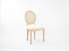Upholstered Fabrice With Rattan Back French Dining Chair with rubber legs,Set of 2,Beige - DTYStore