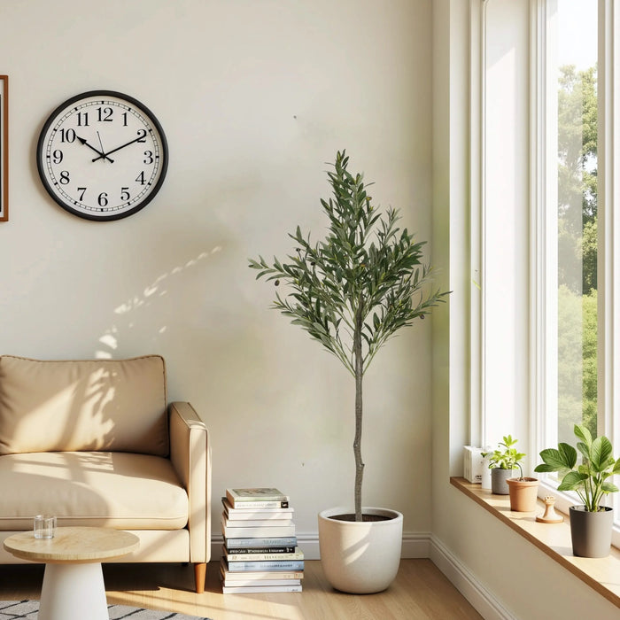 66' Artificial Olive Tree with Pot Default -DTYStore