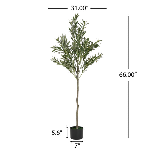 66' Artificial Olive Tree with Pot Default -DTYStore