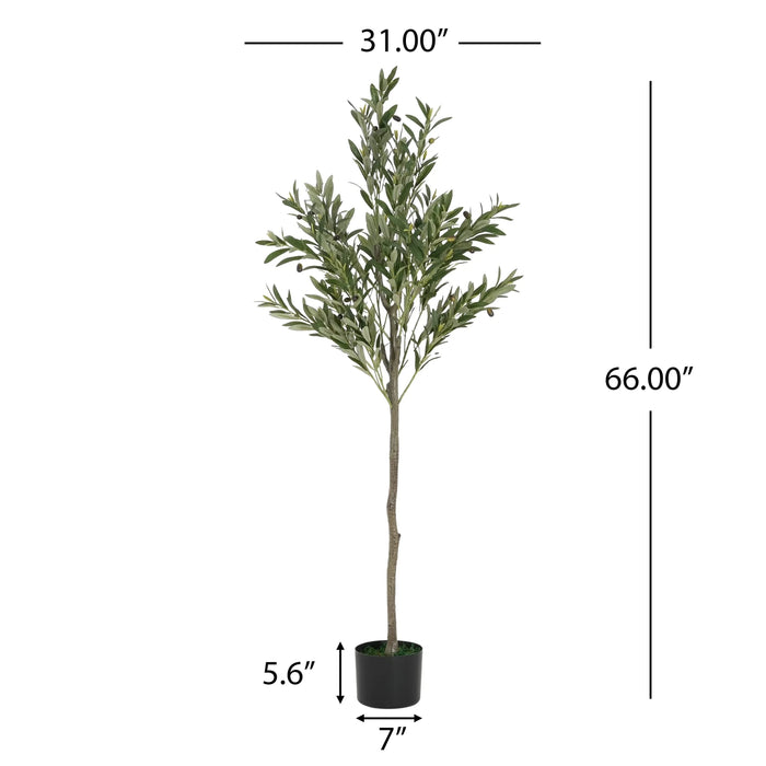 66' Artificial Olive Tree with Pot Default -DTYStore