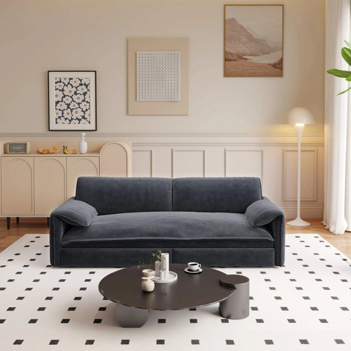 66' Queen Pull Out Sofa Bed, 3-in-1 Convertible Sleeper Sofa with Side Storage,Multi-Functional Velvet Loveseat Bed for Living Room,Bedroom,Apartment,Office Default -DTYStore