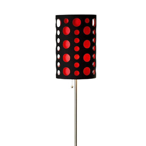 66' Tall Metal Floor Lamp, Retro design with Black and Red Shade Default -DTYStore
