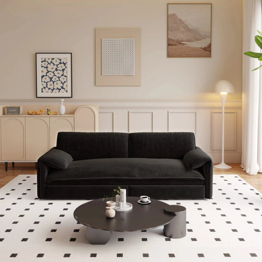 66 ' Queen Pull Out Sofa Bed, 3-in-1 Convertible Sleeper Sofa with Side Storage,Multi-Functional Velvet Loveseat Bed for Living Room,Bedroom,Apartment,Office Default -DTYStore