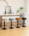 Round Storage Bar Stool Set of 2, Grey Linen Height Adjustable Barstool, 360°Counter Height Swivel Stool, Armless Bar Chair with Metal Frame for Kitchen Counter Dining Living Room - DTYStore