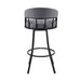 Palmdale 30' Swivel Slate Gray Faux Leather and Black Metal Bar Stool - DTYStore