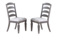 Light Grey Contemporary Style Side Chairs Set of 2pc Wooden Frame Ladder Back Design Dining Room Furniture - DTYStore