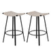 Counter Height Bar Stools Backless Handwoven Kitchen Dining Chairs with Round Footrest Set of 2 PVC Weaving Pub Stool for Indoor & Outdoor (Black & Creamy White) - DTYStore